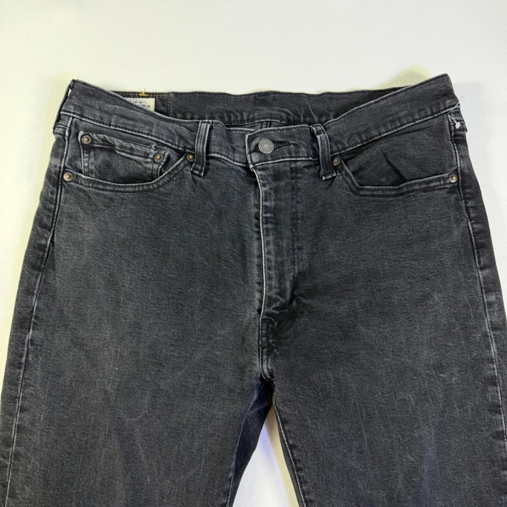Levi's 514 Slim Straight Jeans Mens 36x31 Washed‎ Black Charcoal Stretch Denim